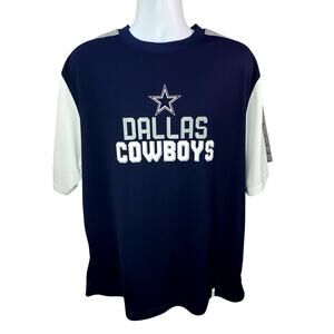 DALLAS COWBOYS Reebok Shirt — XL Blue Gray White Short Sleeve